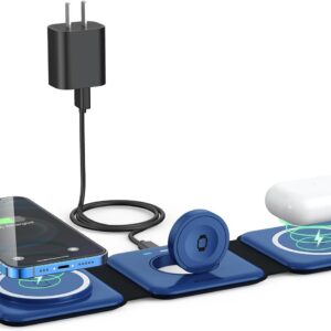 Wireless Charger 3 in 1,RTOPS Magnetic Travel Wireless Charging Station Multiple Devices,GaN 3 in 1 Charging Station,Compatible for iPhone16/15/14/13/Pro/Max,iWatch,AirPods4/3/2/Pro(Adapter Includes) - Image 6