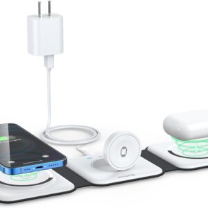 Wireless Charger 3 in 1,RTOPS Magnetic Travel Wireless Charging Station Multiple Devices,GaN 3 in 1 Charging Station,Compatible for iPhone16/15/14/13/Pro/Max,iWatch,AirPods4/3/2/Pro(Adapter Includes) - Image 5