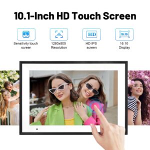Digital Picture Frame 10.1 Inch WiFi Digital Photo Frame IPS HD Touch Screen Smart Cloud Photo Frame with 32GB Storage, Auto-Rotate, Easy Setup to Share Photos or Videos Remotely via AiMOR APP - Image 3