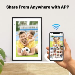 Digital Picture Frame 10.1 Inch WiFi Digital Photo Frame IPS HD Touch Screen Smart Cloud Photo Frame with 32GB Storage, Auto-Rotate, Easy Setup to Share Photos or Videos Remotely via AiMOR APP - Image 7