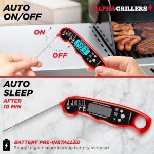 Alpha Grillers Meat Thermometer Digital – Instant Read Food Thermometer for Cooking & Grilling – Professional Kitchen Fathers Day Gift for Dad Men Him Husband - Image 4