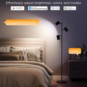 Govee Tree Floor Lamp Compatible with Matter, 3 Rotatable Lights with LuminBlend Technology, Standing Lamp with 64 Dynamic Scenes, Music Sync, Ideal Floor Lamp for Living Room, Bedroom, Office - Image 5